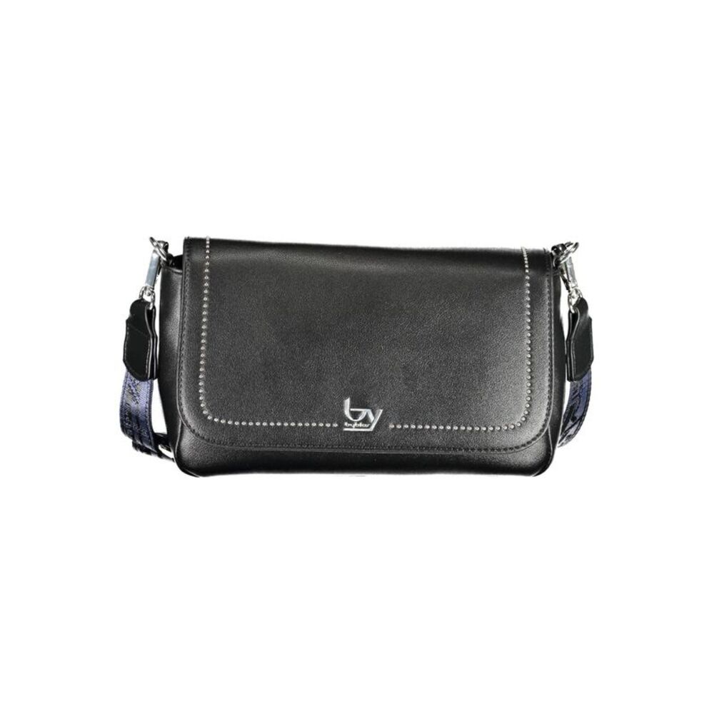 BYBLOS BY17027 Leather Shoulder Bag Women Black Handbags
